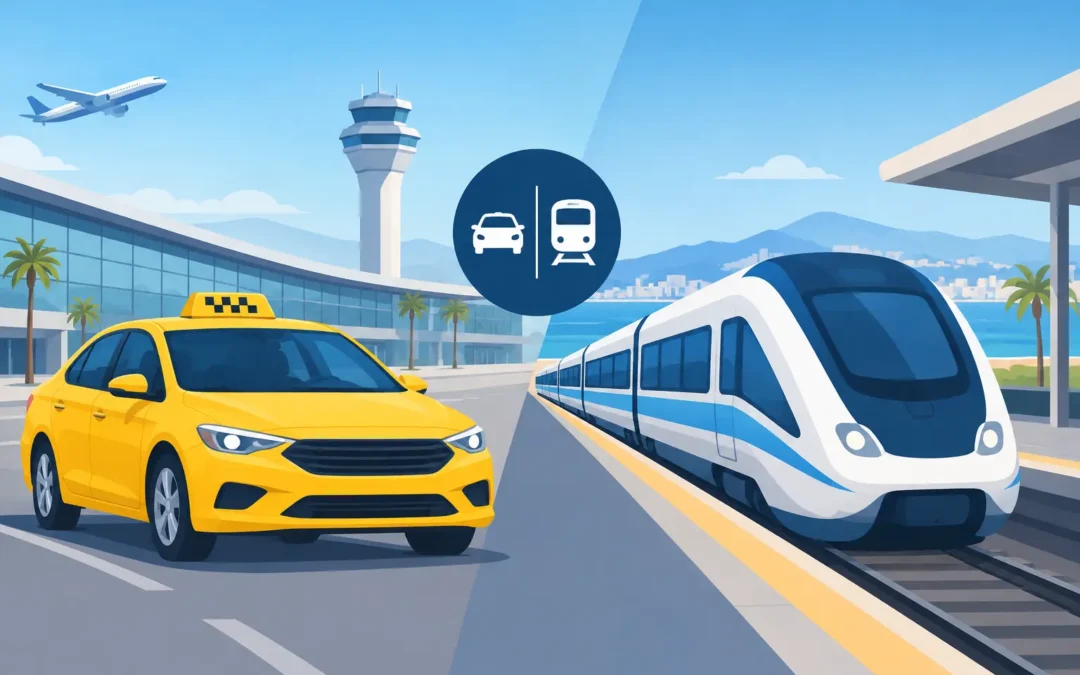 Malaga Airport Taxi Versus Train Compared